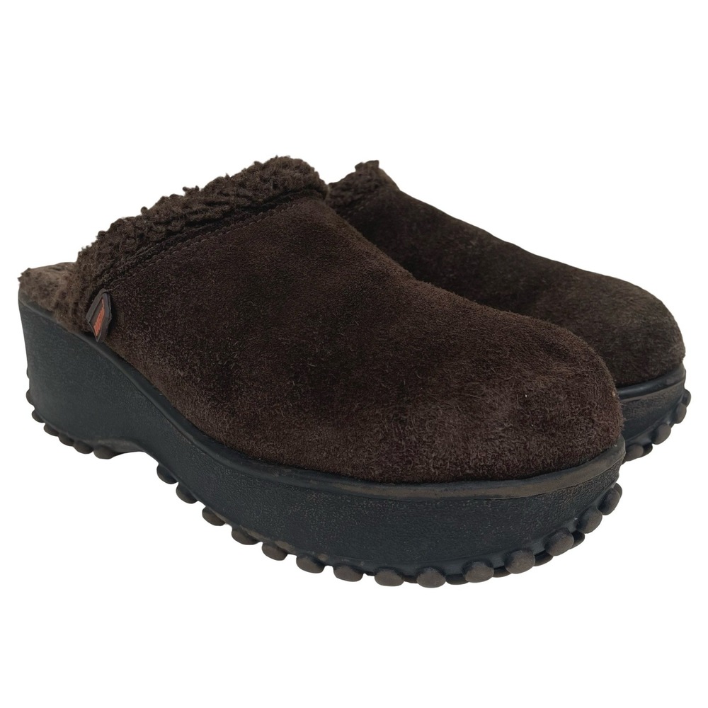 Vintage Rocket Dog Suede Clog Mules 8.5M‎ Brown Platform 90s Y2k Chunky Grunge